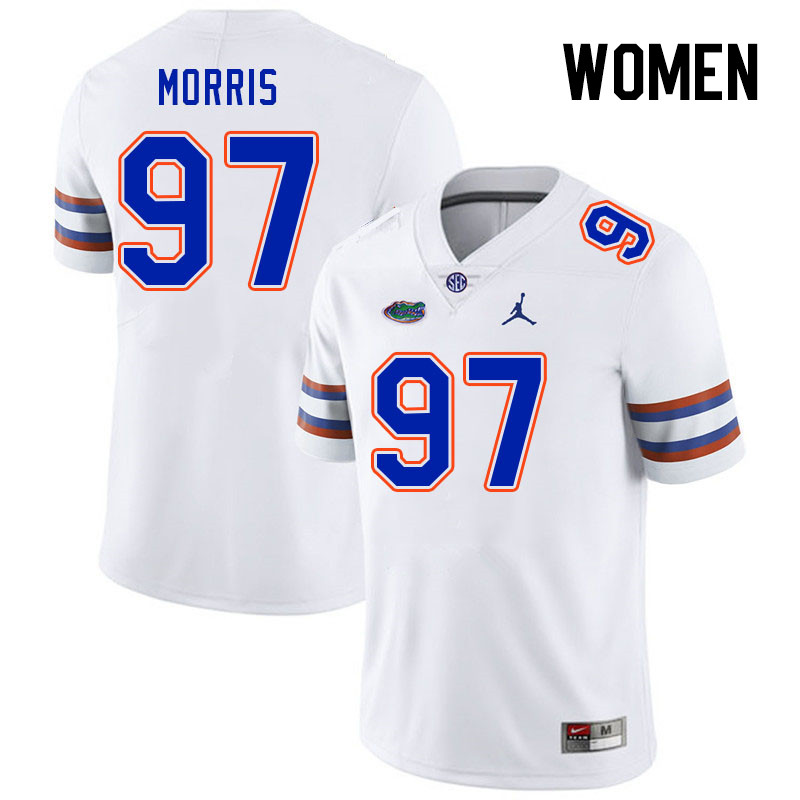 Women #97 Andre Morris Florida Gators College Football Jerseys Stitched Sale-White